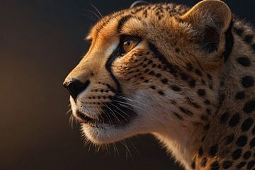 Intensiver Blick eines majestätischen Geparden von De Muurdecoratie