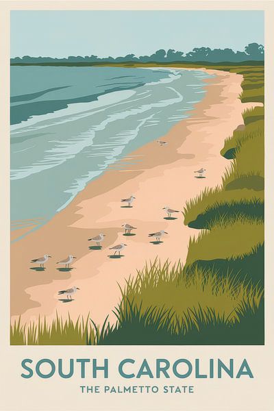 South Carolina Vintage Travel Poster by Poster Art Shop