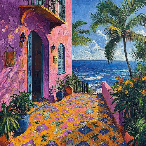 Op Matisse geïnspireerd Mediterraan Zeezicht Zee Fauvisme