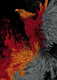Phoenix rising from the ashes by Pixelbull Design