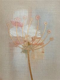 Japandi Art. Sereen Stilleven van Reuzenberenklauw