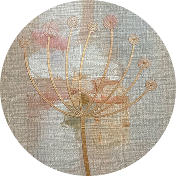 Japandi Art. Sereen Stilleven van Reuzenberenklauw