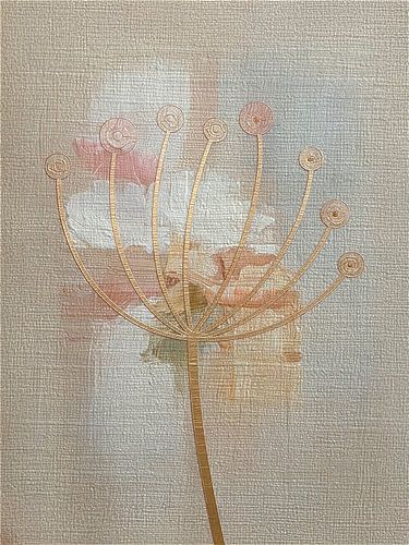 Japandi Art. Sereen Stilleven van Reuzenberenklauw