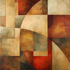 Warme Abstrakte Geometrie von Poster Art Shop