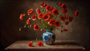 Stilleven papavers