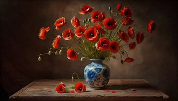 Stilleven papavers van Jessica Berendsen