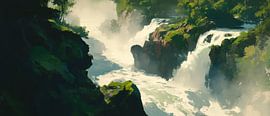 Wasserfall Landschaft von Poster Art Shop