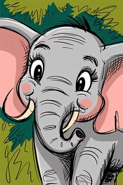 Vrolijke olifant illustratie van Art & Soul Creations