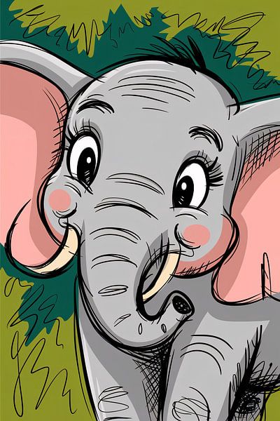Cheerful elephant illustration by Art & Soul Creations