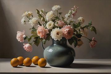 Still life with Flowers and Lemons by De Muurdecoratie