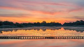 Zonsondergang aan het Skaldmeer, Groningen