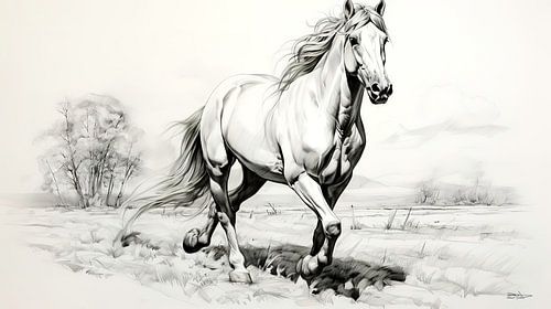 pentekening van een paard