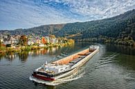 Loaded inland vessel on the Mosel in the autumn. by Jan van Broekhoven thumbnail