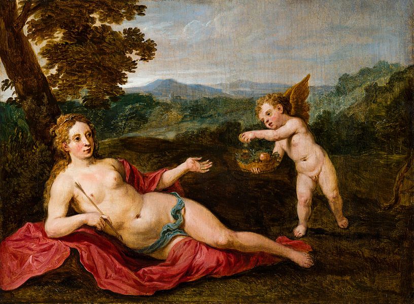 Venus und Cupido, David Teniers der Jüngere von Meesterlijcke Meesters