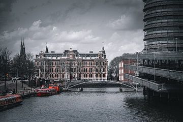 Traditional houses and bridges of Amsterdam