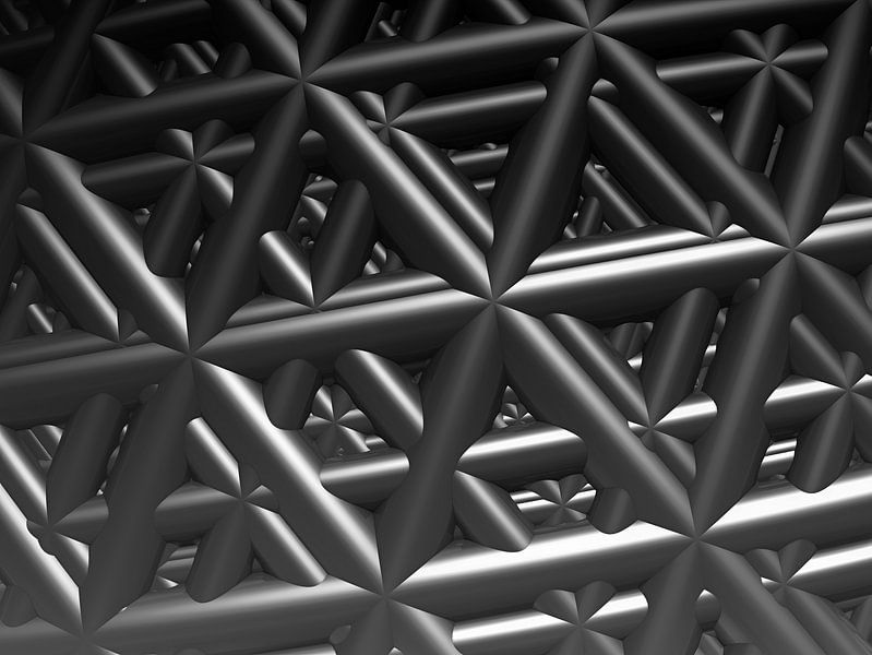3d illustration render fractal fantasy abstract of a grid by W J Kok