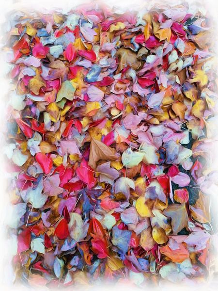 Abstract  herfstbladeren van Maurice Dawson