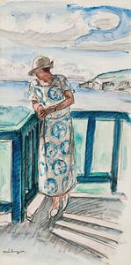 Frau auf dem Balkon