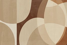 Soft organic shapes in beige and brown by Abstract Minimalist Art