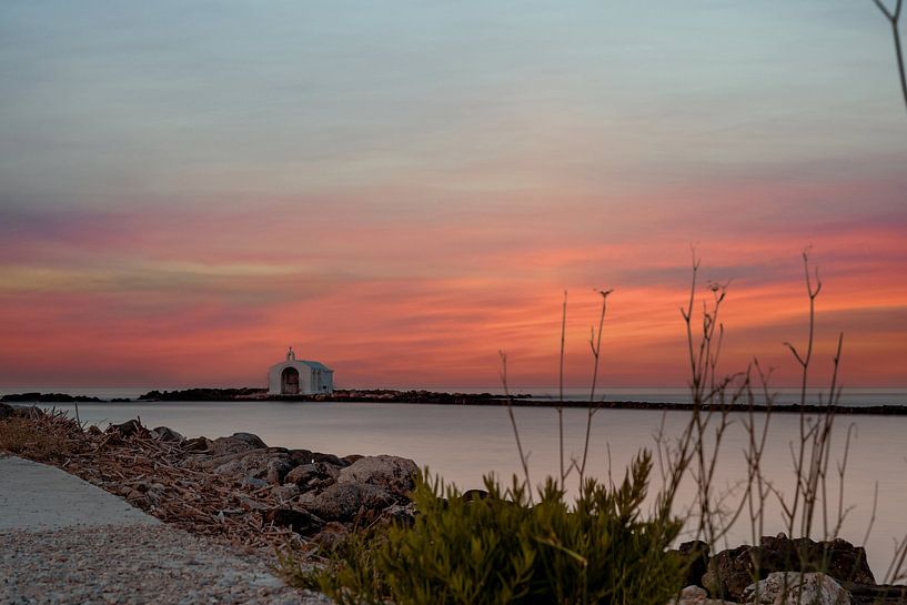Agios Nikolaos Kapelle bei Sonnenuntergang von Christian Klös
