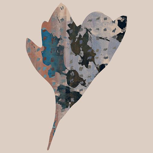 Wabi-sabi bloemen. Moderne grafische collage. Bloem II.