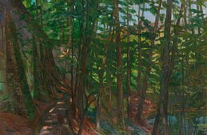 WILHELM TRÜBNER, Kloster Neuburg, Parkmauer mit Forellenteich, 1913