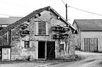 Bouwval in zwart/wit