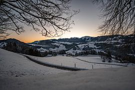 Frosty morning in Oberstaufen with a view of the Hochgrat by Leo Schindzielorz
