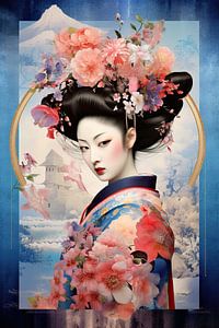 Geisha mit Blumenkrone