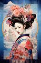 Geisha met bloemenkroon van Peter Balan thumbnail