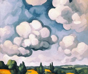 Toskana tiefhängender Himmel mit großen vollen Wolken von Anna Marie de Klerk