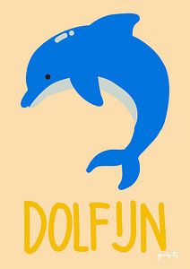 Kinderposter D – Delfin | Verspielte Illustration für das Kinderzimmer