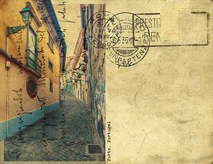 Retro-Postkarte von Porto, Portugal