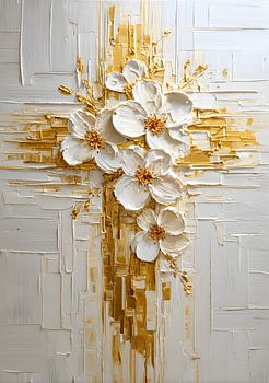 Flowers on white background cross