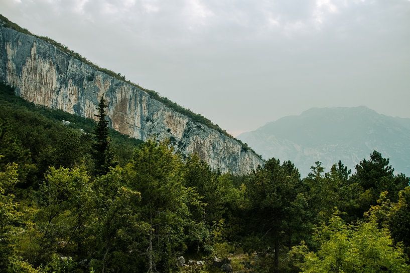 Rotsen en een groen landschap in Arco, Italië van Manon Verijdt