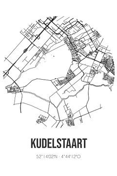 Kudelstaart (Noord-Holland) | Karte | Schwarz und Weiß von Rezona