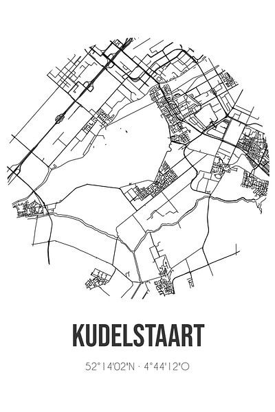 Kudelstaart (Noord-Holland) | Map | Black and White by Prints of Place