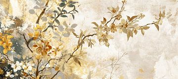 Beige Bloemen Taupe Beige bloemen van De Mooiste Kunst