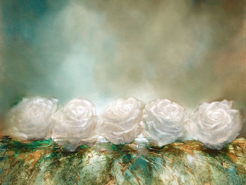 Schneerosen - weiße Rosen wie Schneeflocken von Annette Schmucker