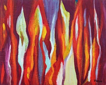 Flammen Abstrakte Malerei von Maria Meester