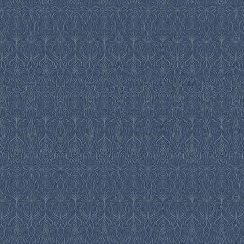 Generous blue - Wallpaper symmetrical print