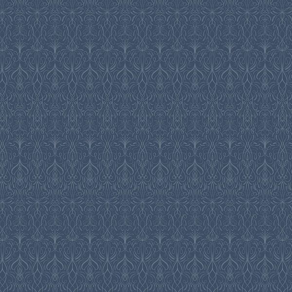 Specifiek Molester perzik Royaal blauw - Behang symmetrisch print van Studio Hinte op canvas, behang  en meer