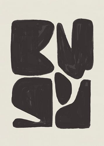 Abstract Shapes #1 | White Black