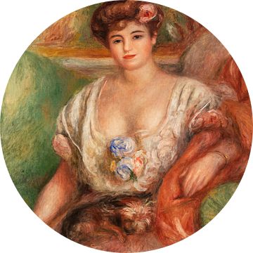 Portret van Misia Sert (Jonge Vrouw met Griffin), Renoir (1907) van Atelier Liesjes