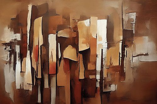 Abstract in donker bruine tinten