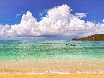 Opkomend Wolkendek, Kuta Beach, Lombok van Eduard Lamping