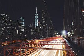 Brooklyn Bridge Night Lights, New York, USA
