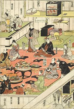 Kunisada, hinter der Bühne eines Edo-Kabuki-Theaters - 1810er Jahre