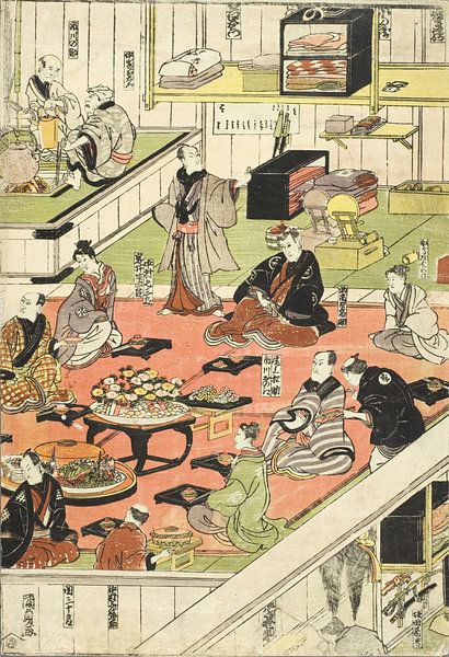 Kunisada, dans les coulisses d'un théâtre Kabuki d'Edo - années 1810 par Atelier Liesjes