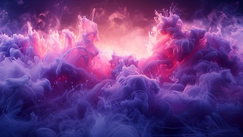 Vloeibare rook achtergrond. Roze Magenta Paarse Kleur Inkt Dynamische Beweging Achtergrond Abstract